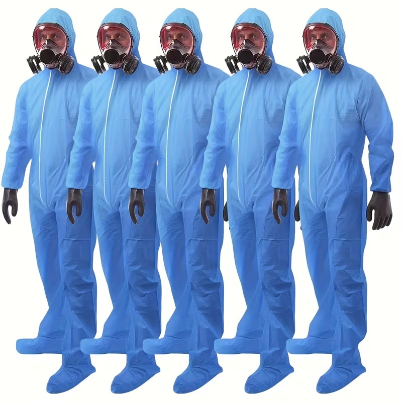 15-Pack Unisex Disposable Hooded Coveralls